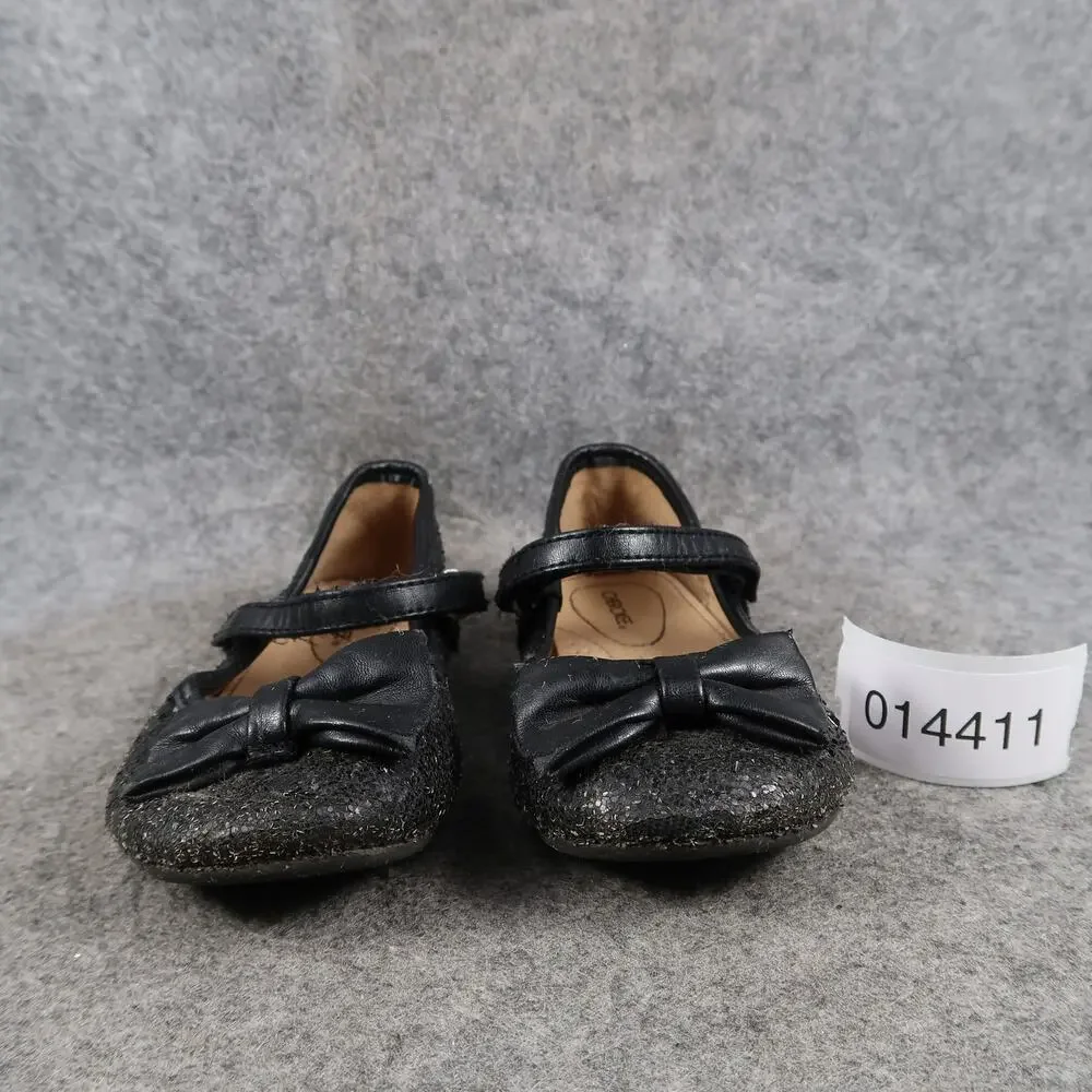 Cherokee Shoes Kids Toddler 9 Mary Jane Ballet Flats Black Glitter Bow Girls